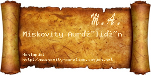 Miskovity Aurélián névjegykártya